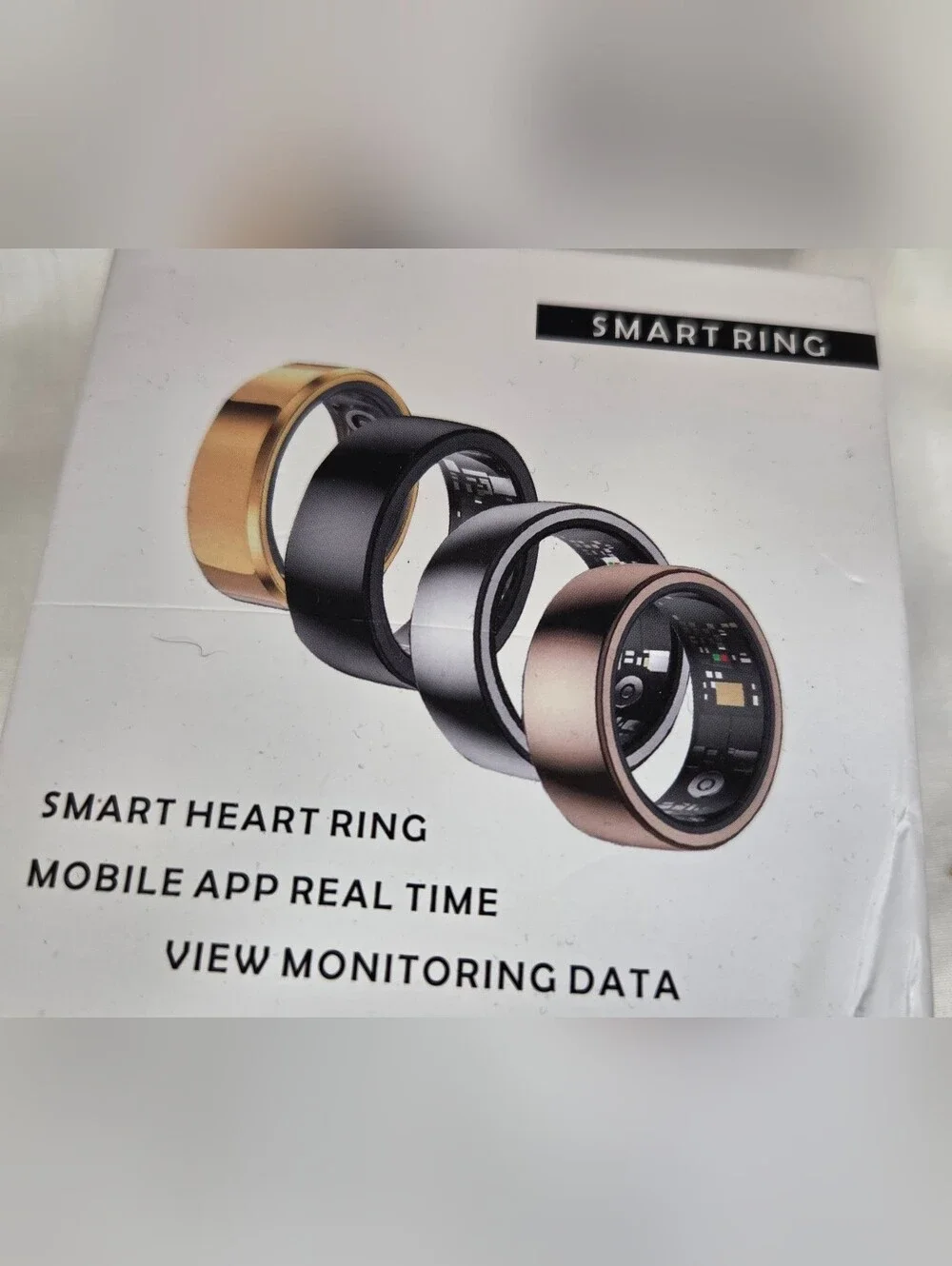 Healthy Smart Ring Black Size 8 Fitness Tracker Heart Rate Monitor iOS Android